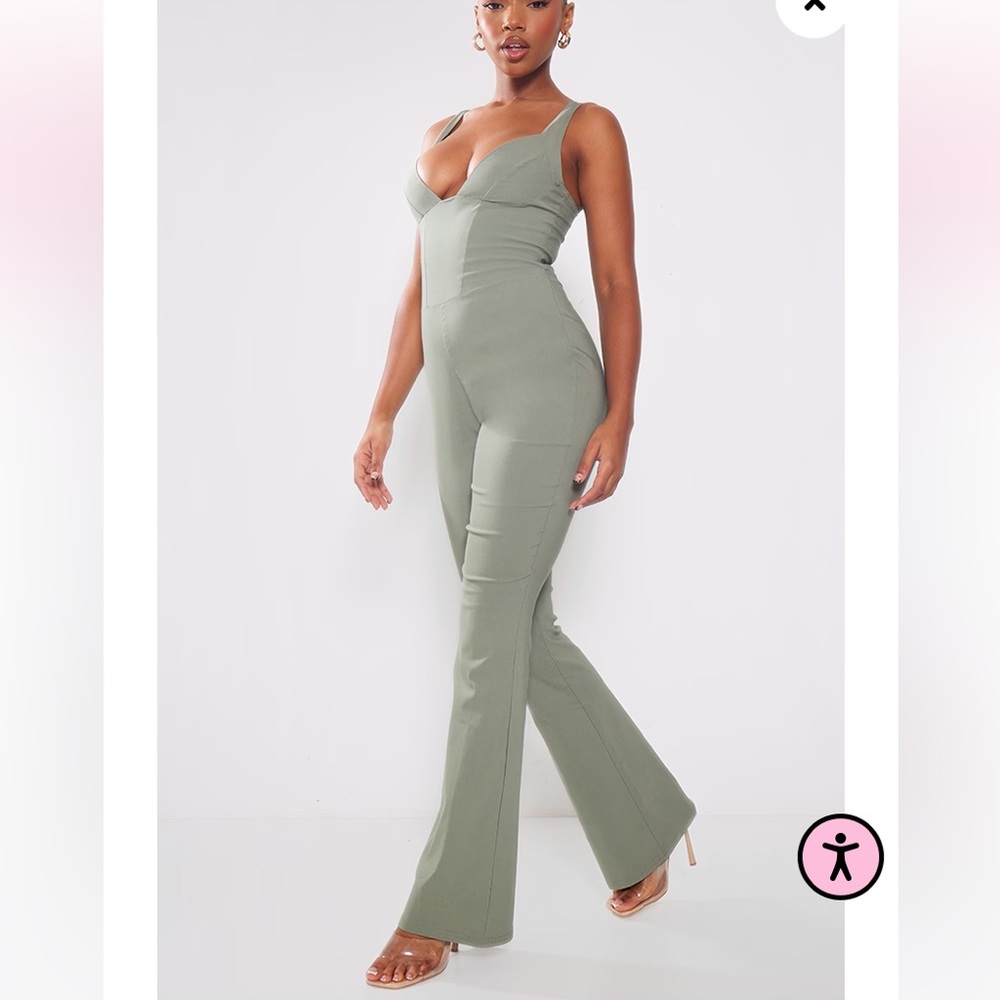 Pretty Little Thing Women Stretchy Plunge Jumpsuit